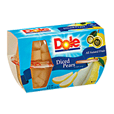 Dole Fruit Bowls Pears Diced In Light Syrup 4 Oz Cup Left Picture